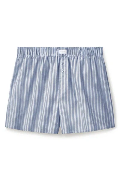 Tommy John Woven Lounge Boxer Shorts In Blue