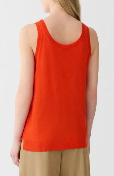 Lafayette 148 New York Scoop Neck Merino Wool Sweater Tank In Orange