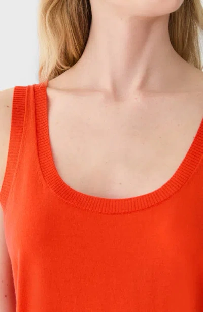 Lafayette 148 New York Scoop Neck Merino Wool Sweater Tank In Orange