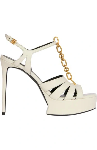 Balmain Sync Platform Sandals In Neutral
