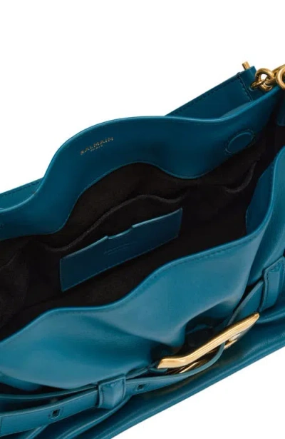 Balmain Medium Anthem Bag In Smooth Leather In Blue