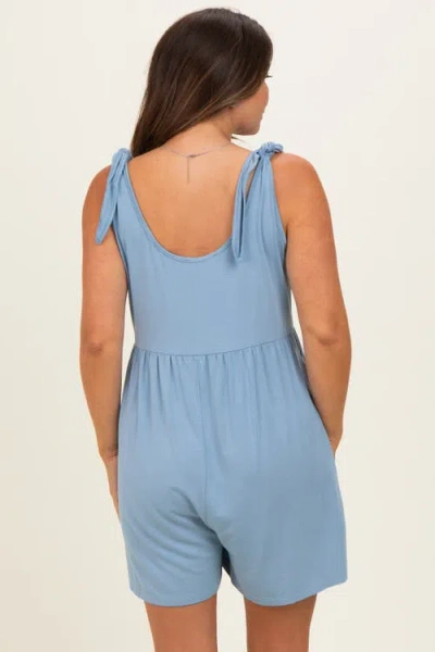 Pinkblush Knot Strap Romper In Blue