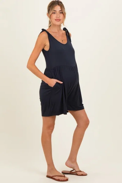 Pinkblush Knot Strap Romper In Blue