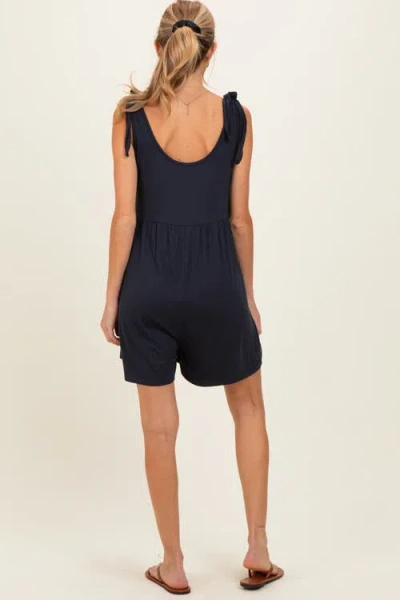 Pinkblush Knot Strap Romper In Blue