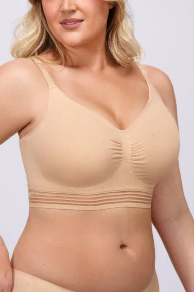 Shapellx Wireless Full Coverage Seamless Bra In Nude