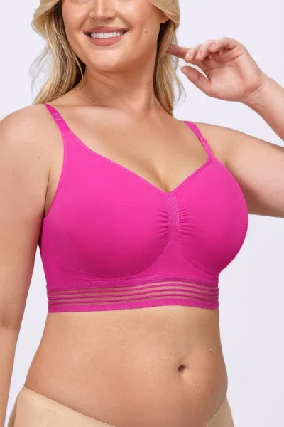 Shapellx Wireless Full Coverage Seamless Bra In Pink