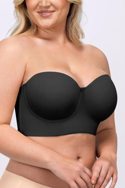Shapellx Strapless Convertible Underwire Bra Full Coverage In Black