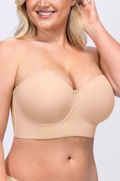 Shapellx Strapless Convertible Underwire Bra Full Coverage In Neutral