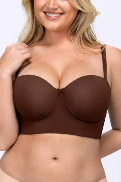 Shapellx Strapless Convertible Underwire Bra Full Coverage In Brown