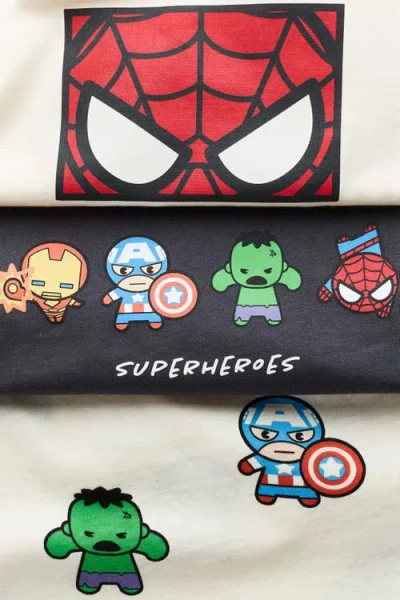 H&m 3-pack Printed T-shirts In Multi
