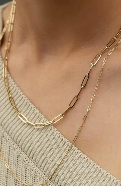 Aurate New York Medium Paperclip Chain Necklace In Gold