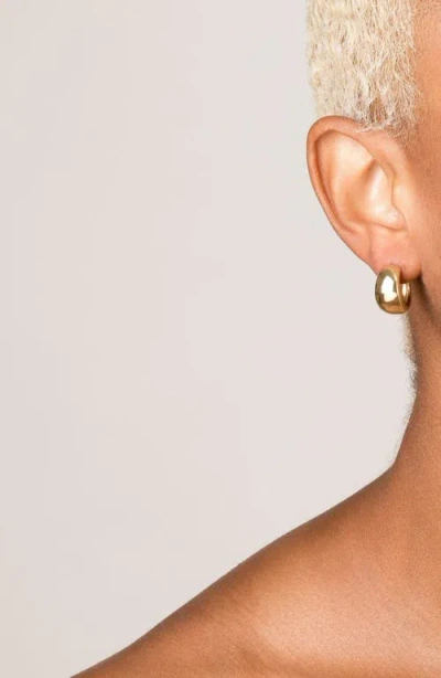 Aurate New York Gold Smooth Arch Hoops Small In Yellow