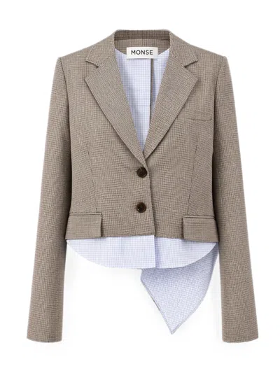 Monse Crop Back Cascade Jacket In Brown