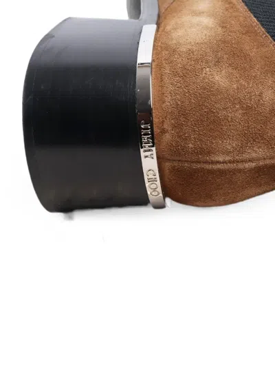 Pre-owned Jimmy Choo Elasticated-side Ankle Boots In Brown