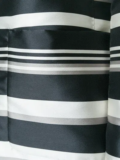 Herno Striped Coat In Black