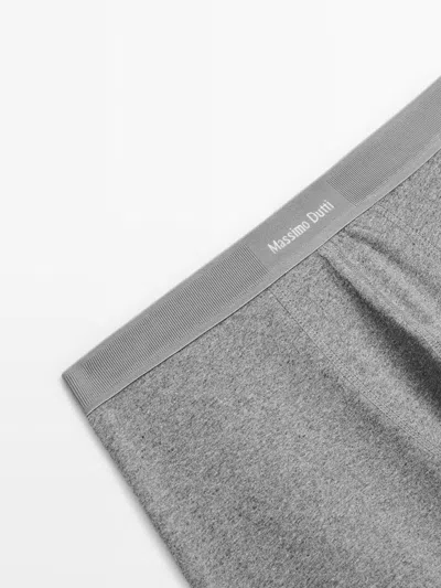 Massimo Dutti Boxer Taille Avec Logo In Gray