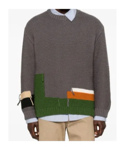 Ymc You Must Create Patchwork Sweater In Gray