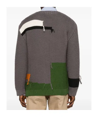 Ymc You Must Create Patchwork Sweater In Gray