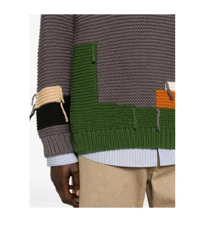 Ymc You Must Create Patchwork Sweater In Gray