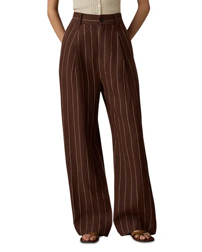Faherty Sun Strider Pleated Pants In Brown