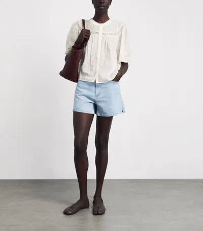 Paige Cotton Embroidered Pasadena Blouse In White