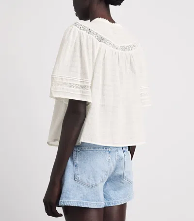 Paige Cotton Embroidered Pasadena Blouse In White
