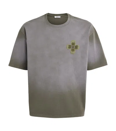Commas Embroidered Classic T-shirt In Gray