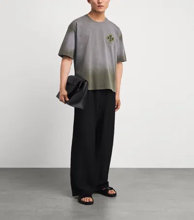 Commas Embroidered Classic T-shirt In Gray