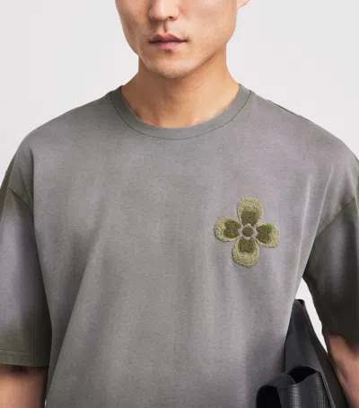 Commas Embroidered Classic T-shirt In Gray