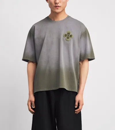 Commas Embroidered Classic T-shirt In Gray