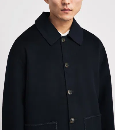 Commas Wool-cashmere Embroidered Jacket In Blue
