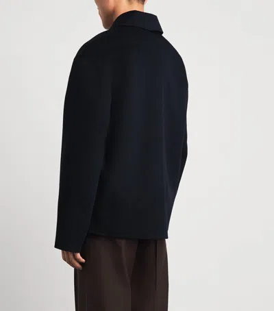 Commas Wool-cashmere Embroidered Jacket In Blue