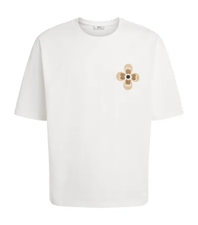Commas Cotton Floral Embroidery T-shirt In White