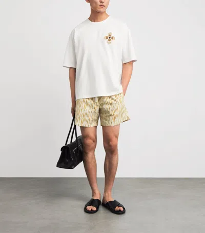Commas Cotton Floral Embroidery T-shirt In White