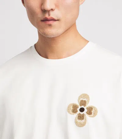 Commas Cotton Floral Embroidery T-shirt In White
