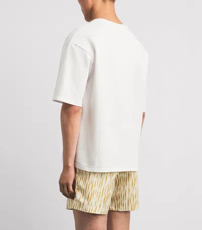 Commas Cotton Floral Embroidery T-shirt In White