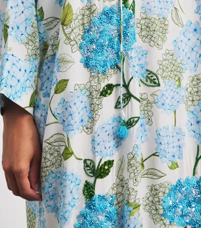 Verandah Embellished Hydrangea Maxi Kaftan In Multi