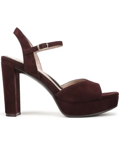 Naturalizer Marigold Ankle Strap Platform Sandal In Burgundy