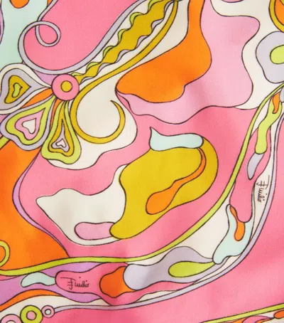 Pucci One-shoulder Orchidee Swimsuit In Multi