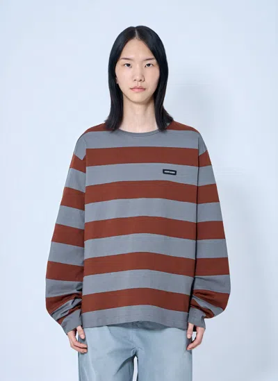 Miu Miu Cotton T-shirt With Striped Pattern In Multi