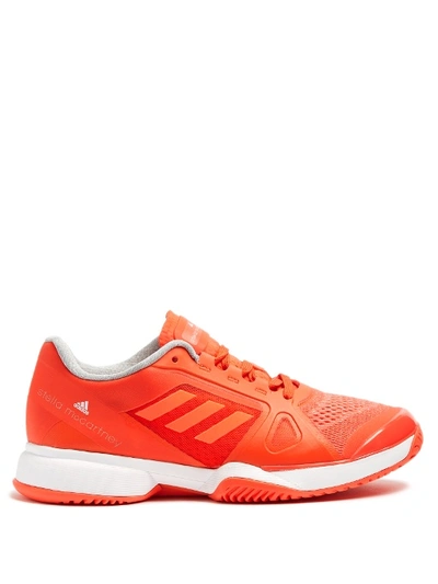 Adidas By Stella Mccartney Tennis Barricade Sneakers In Blaze Orange/white/solar Red