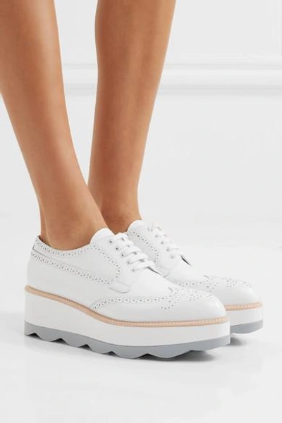 Shop Prada Leather Platform Brogues