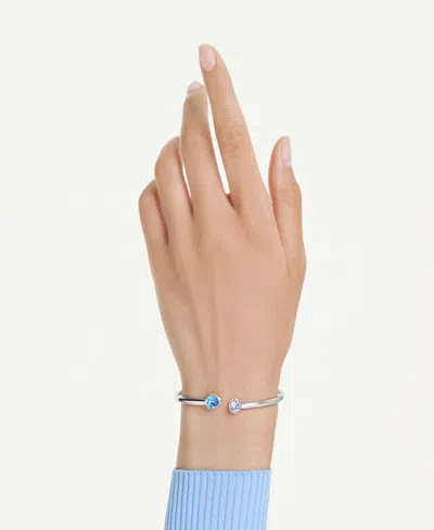 Swarovski Chroma Crystal-embellished Open Bangle In Metallic