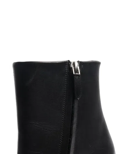 Pre-owned Givenchy Chain-link Leather Ankle Boots In Black