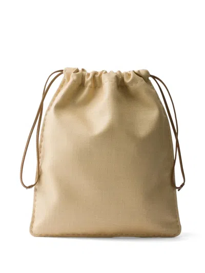 Prada Wish Pouch Aus Besticktem Canvas In Blue