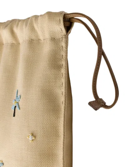 Prada Wish Pouch Aus Besticktem Canvas In Blue