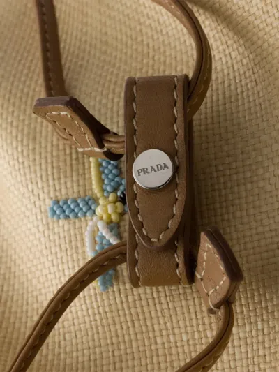 Prada Wish Pouch Aus Besticktem Canvas In Blue
