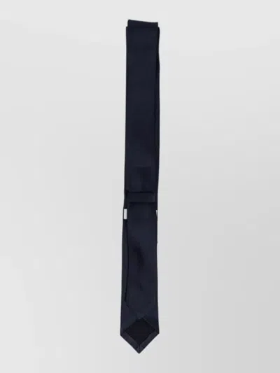 Thom Browne Icon Slim Tie Embroidered Detail In Black