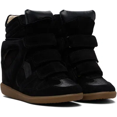 Isabel Marant Leather-trimmed Suede High-top Wedge Sneakers In Multi