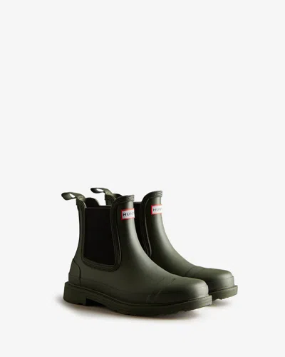 Hunter Commando Womens Chelsea Boot In Green